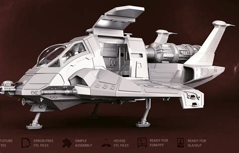 Battlestar Galactica Raptor 3D Model STL File Battlestar - Etsy