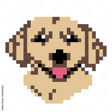 8 bit Pixel labrador dog image. Animal Vector Illustration of pixel art ...