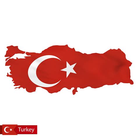 Turkey map with waving flag of Turkey. 34030974 Vector Art at Vecteezy