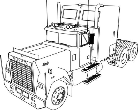 Mack Superliner Long Trailer Truck Coloring Page | Truck coloring pages, Big trucks, Monster ...