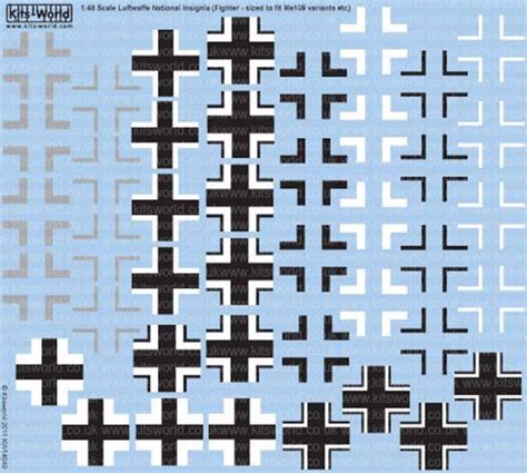 Kits World 148049 Aircraft Decals 1:48 Luftwaffe/German Balkenkreuz ...