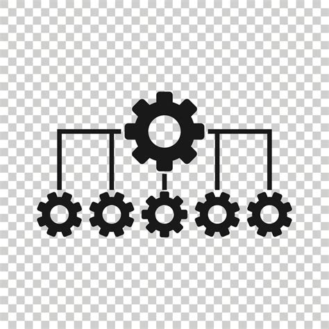 Improvement icon in flat style. Gear project vector illustration on ...