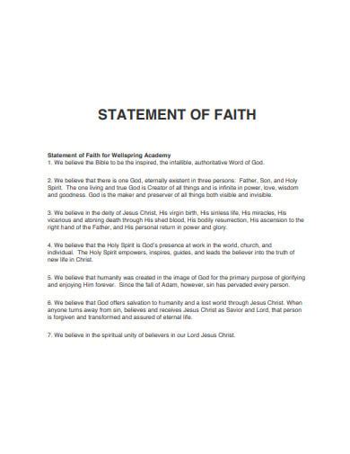 22+Statement of Faith Templates in PDF | DOC