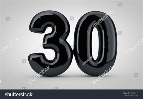 Black Glossy Balloon Number 30 Isolated Stock Illustration 1551660911 | Shutterstock