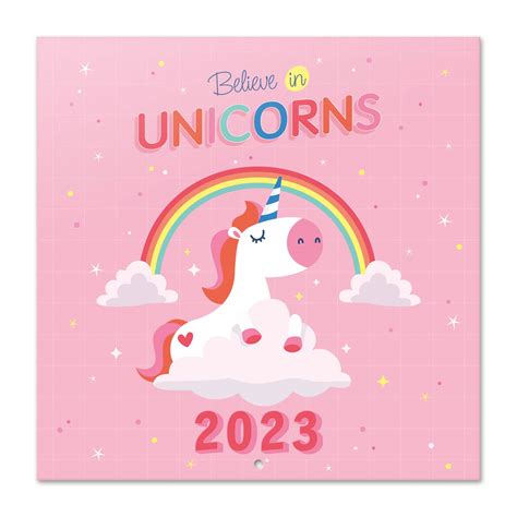 Buy Unicorns Wall 2023 12" x 12" FSC® Week Starts On Sunday | Square Wall 2023 | Family Planner ...