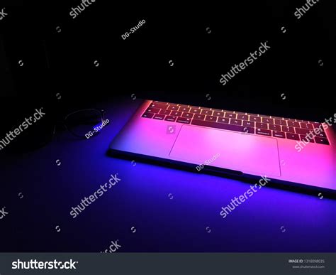 Closeup Keyboard Illumination Multicolour Rainbow Colors Stock Photo ...