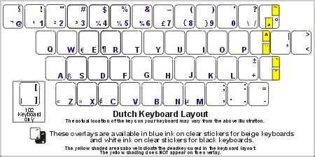 Dutch (Netherlands) Keyboard Labels - DSI Computer Keyboards