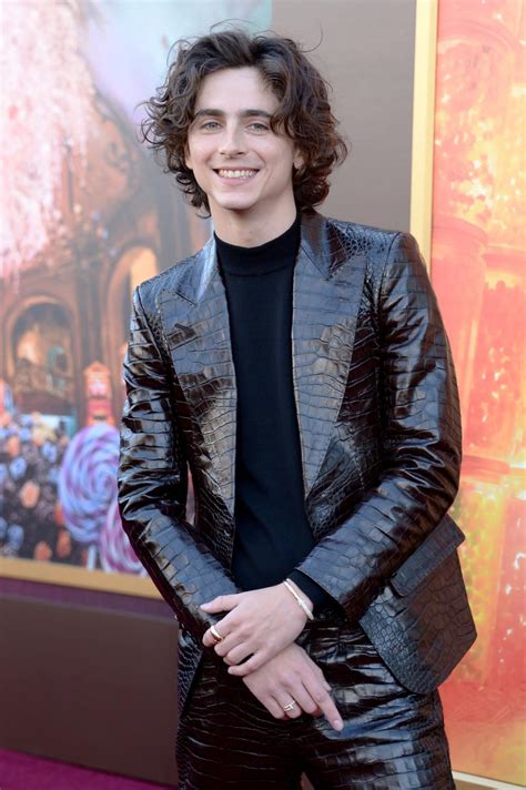 Timothée Chalamet Wears Full-Leather Suit at Wonka 's Los Angeles ...