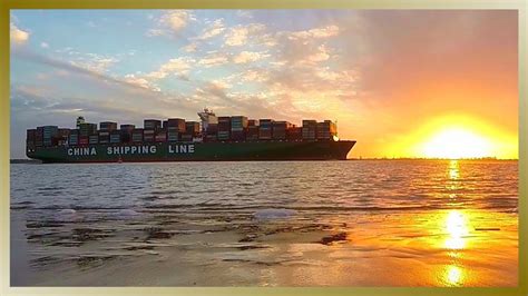 Ex-World's longest container ship | CSCL GLOBE | Cruising into sunset ...