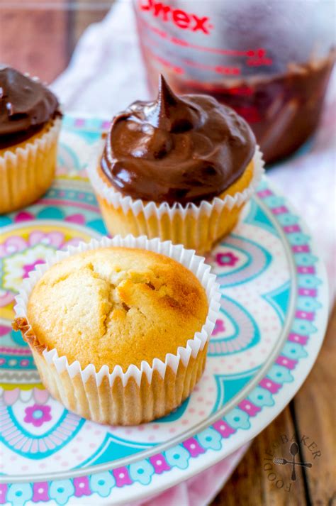 Egg White Cupcakes with Dark Chocolate Ganache Frosting