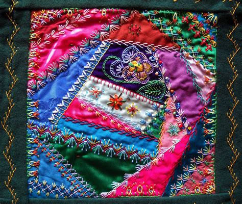 Julies Creative Ideas: Victorian Crazy Quilt – The Purple Pansy – Block 12