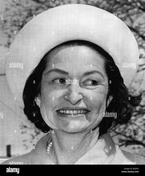 Lady Bird Johnson leaves St. Barnabus Episcopal Church following Easter services, April 14, 1968 ...