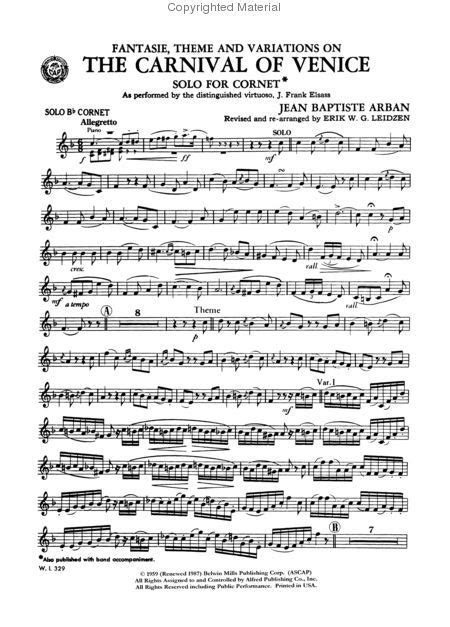 carnival of venice trumpet solo sheet music - Google Search | Carnival of venice, Sheet music ...