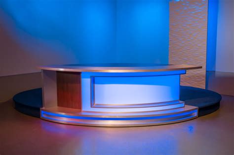 Anchor News Desk - TV Set Design - Broadcast Furniture | 스튜디오