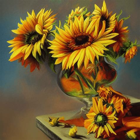 A Beautiful Painting of Roses and Sunflowers · Creative Fabrica