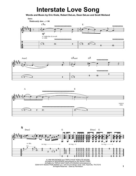 Interstate Love Song by Stone Temple Pilots - Guitar Tab Play-Along ...