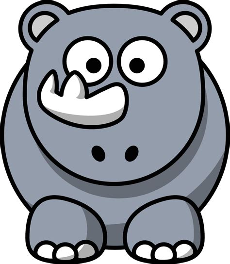 OnlineLabels Clip Art - Cartoon Rhino