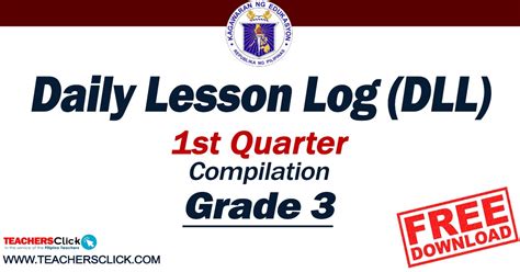 Grade 3 DLL Compilation (1st Quarter) Free Download - Teachers Click