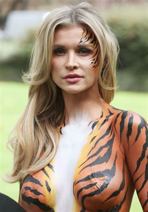 JOANNA KRUPA Wearing Bodypaint Protesting Outside Westminster in London 09/11/2017 – HawtCelebs