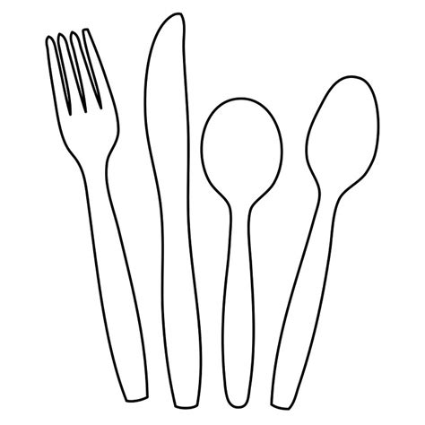 Fork Knife Spoon Page Coloring Pages