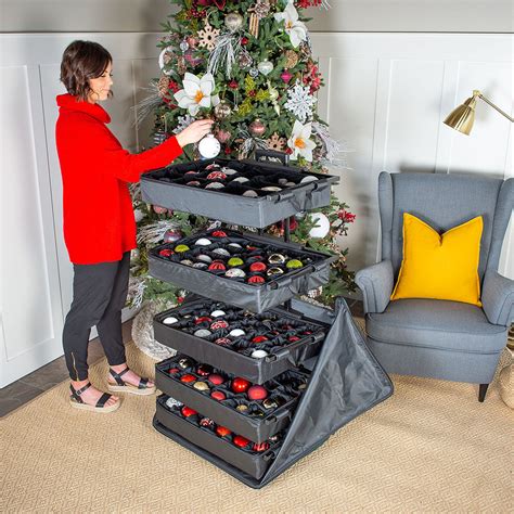 Adjustable Tray Telescoping Ornament Storage - [Up To 120 Ornaments] | Treekeeper Bags