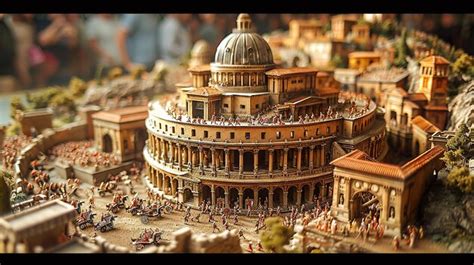 Premium Photo | Miniature Diorama of a Roman Gladiator Arena Scene