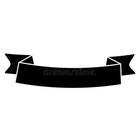 Silhouette Ribbon Banner Black Empty Design Stock Vector - Illustration of black, label: 81286183