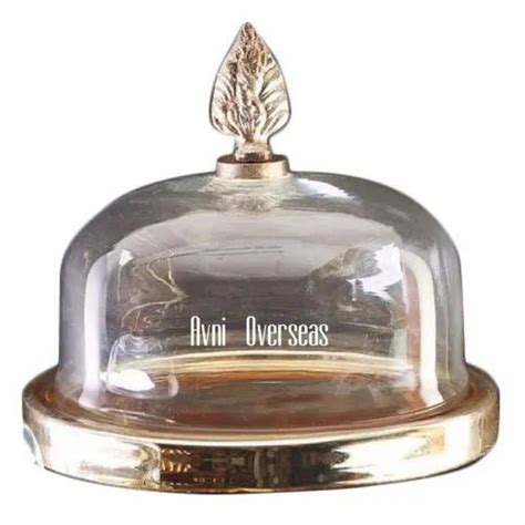 Golden Glass Dome Cake Platter For Home at Rs 675/piece in New Delhi ...