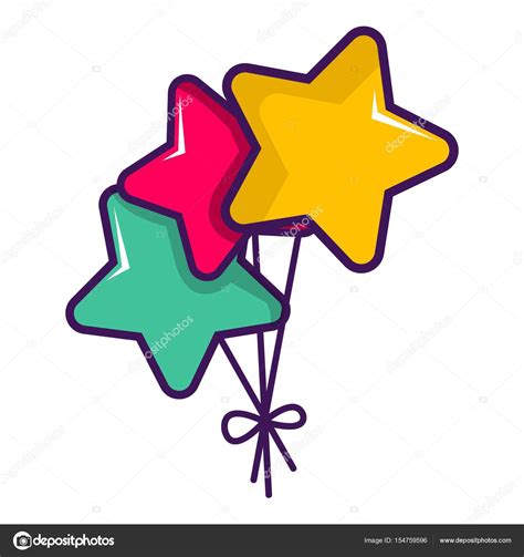 Colourful star shaped balloons icon — Stock Vector © ylivdesign #154759596