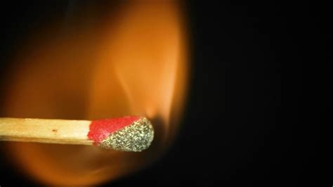 Lighted matchstick, black background - slow motion 17247341 Stock Video ...