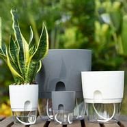 Visland Self Watering Pots for Indoor Plants, Flower Pot Modern Decorative Plastic Planter with ...
