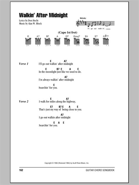 Walkin' After Midnight by Patsy Cline - Guitar Chords/Lyrics - Guitar Instructor