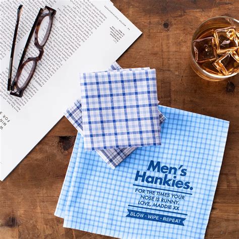 Handkerchiefs for Men Personalised Message Handkerchiefs | Etsy