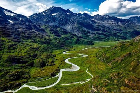 Alaska River Water Aerial View Mountains Landscape - DesiComments.com