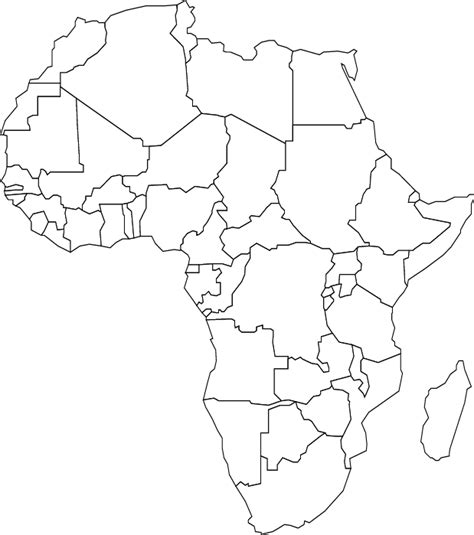 white map of africa - Google 검색 | Africa outline, Africa map, Coloring ...