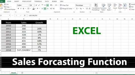 How to Use Sale Forecast Function in MS Excel - YouTube