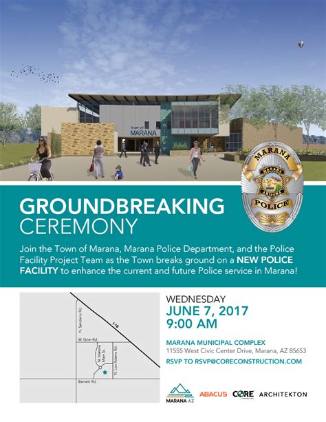 Press release: New police facility groundbreaking ceremony — Town of Marana