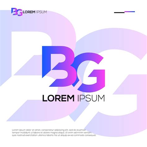 Premium Vector | Modern initials bg logo design ideas