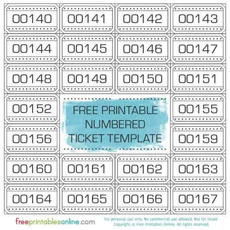 Printable Raffle Tickets 1 100