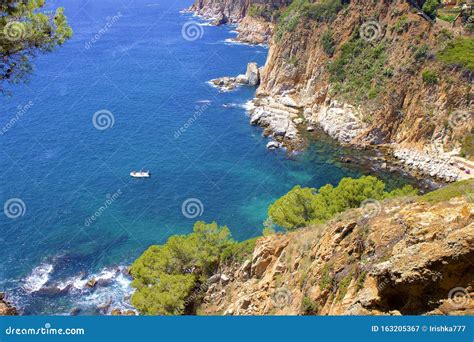 Beaches and Coast in Tossa De Mar, Spain Stock Image - Image of resort ...