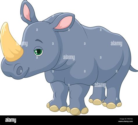 Cartoon happy rhino posing isolated Stock Vector Images - Alamy