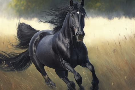 Running Black Horse Hd Wallpaper Download