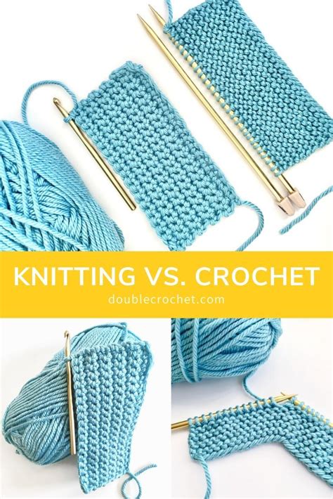 Knitting vs Crochet - Double Crochet | Crochet vs knit, Double crochet ...