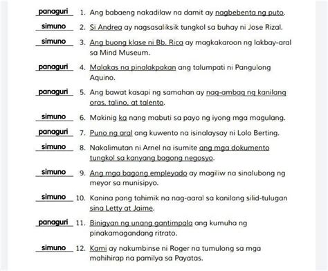 Mga Halimbawa Ng Simuno At Panaguri