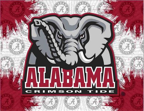 Alabama Crimson Tide HBS Gray Red Elephant Wall Canvas Art Picture ...