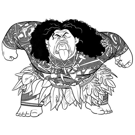 Moana - Maui | Moana coloring pages, Moana coloring, Disney coloring pages