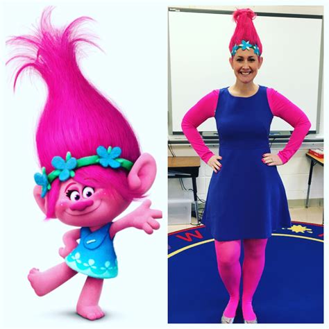 Halloween costumes for teachers! Poppy from Trolls! Teacher Halloween Costumes, Teachers ...