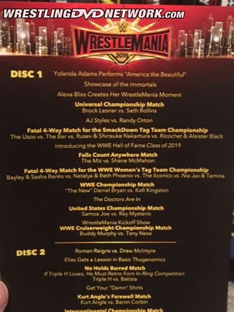 AVAILABLE NOW: WWE WrestleMania 35 on DVD & Blu-Ray (HOF Bonus ...