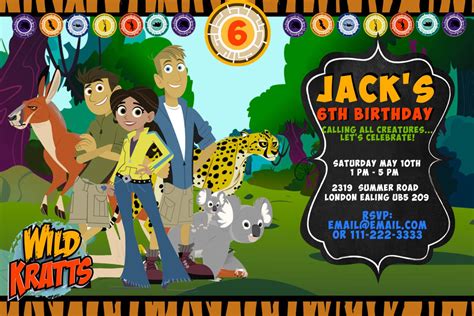 Wild Kratts Birthday Wild Kratts Birthday Invitation Wild Kratts ...