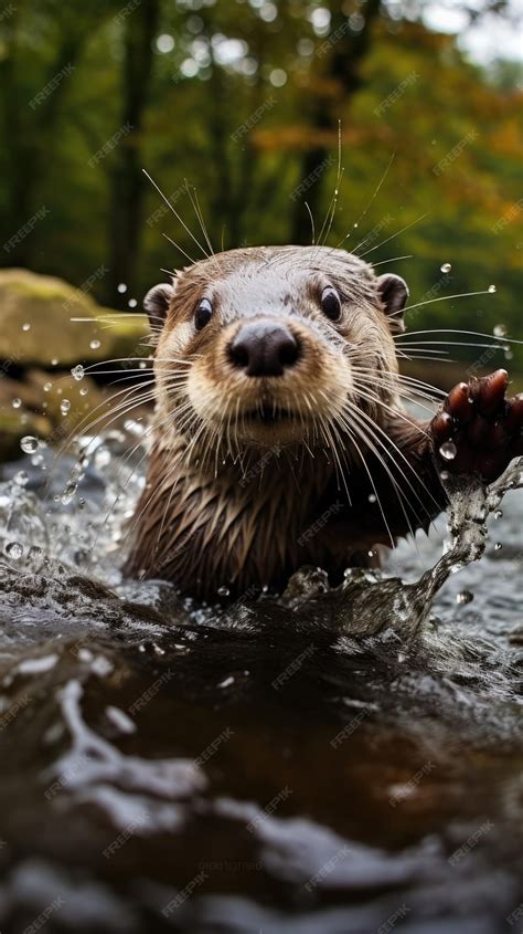 Premium AI Image | an otter in the water